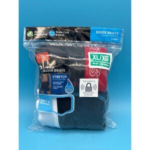 Hanes Mens Tagless XL Boxer Briefs 40-42" Cotton Stretch Soft & Breathable 4-Pac
